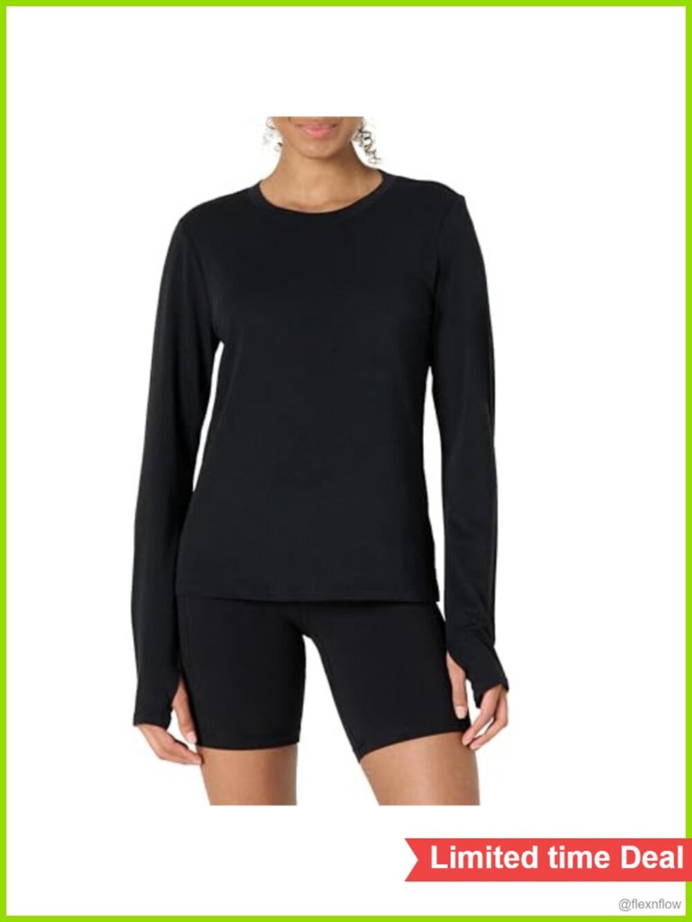 Soft Cotton Modal Crewneck Long Sleeve Active T-Shirt Regular Fit Yoga Workout